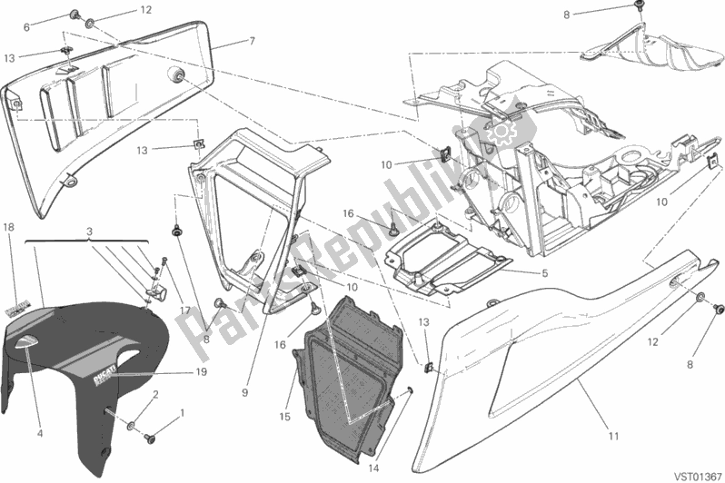 Todas las partes para Guardabarros Delantero de Ducati Diavel Carbon FL Thailand 1200 2015